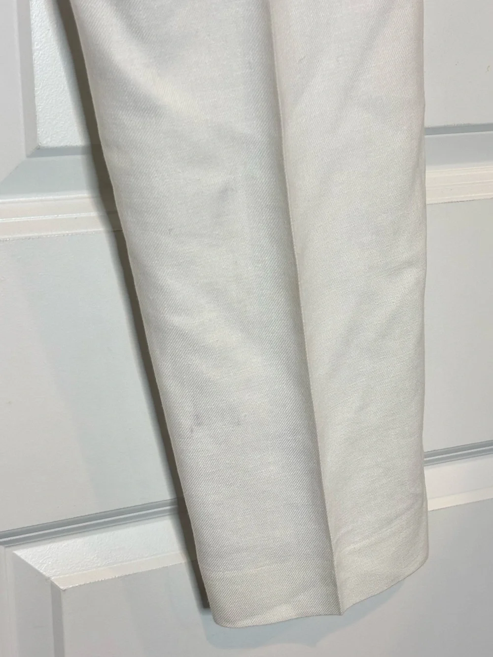 J. Crew Kate White Linen Blend Lined Straight Leg Pants 4 - Picture 9 of 14